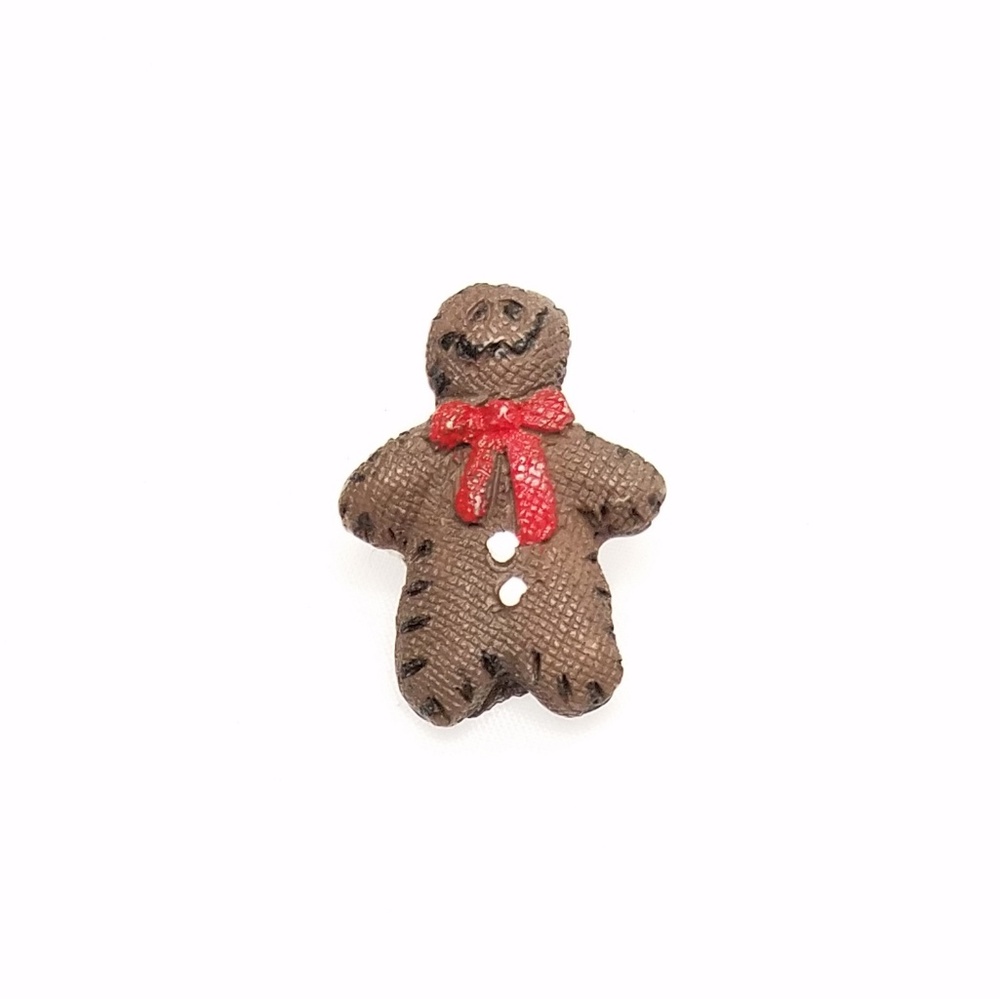 Scary Gingerbread Man Cookie Christmas Brooch Pin